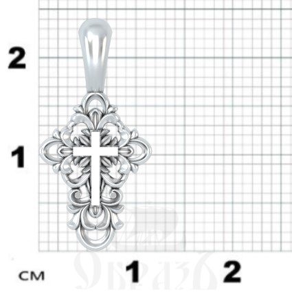 крест без распятия, серебро 925 проба с родрованием (арт. 17.051р)